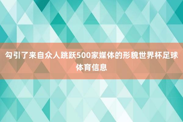 勾引了来自众人跳跃500家媒体的形貌世界杯足球体育信息