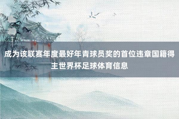 成为该联赛年度最好年青球员奖的首位违章国籍得主世界杯足球体育信息