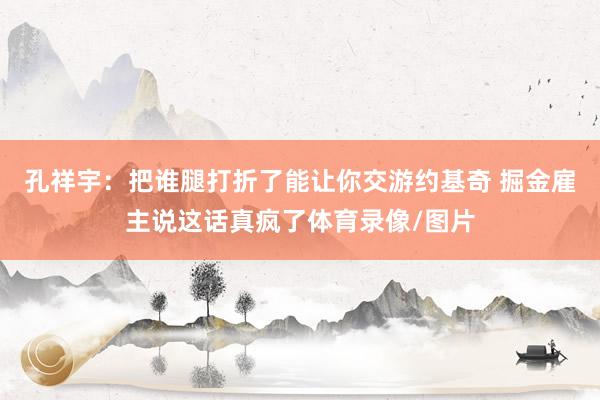 孔祥宇:把谁腿打折了能让你交游约基奇 掘金雇主说这话真疯了体育录像/图片