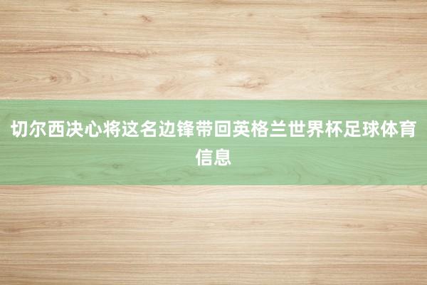 切尔西决心将这名边锋带回英格兰世界杯足球体育信息