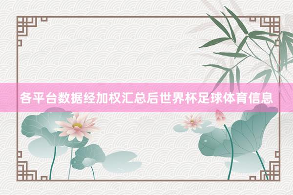 各平台数据经加权汇总后世界杯足球体育信息