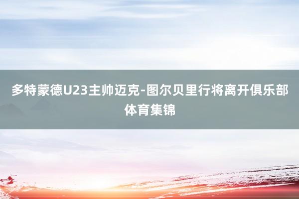 多特蒙德U23主帅迈克-图尔贝里行将离开俱乐部体育集锦