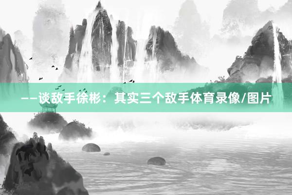 ——谈敌手徐彬：其实三个敌手体育录像/图片