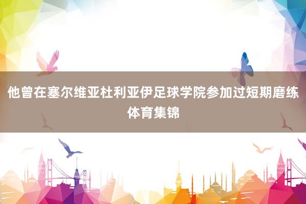 他曾在塞尔维亚杜利亚伊足球学院参加过短期磨练体育集锦