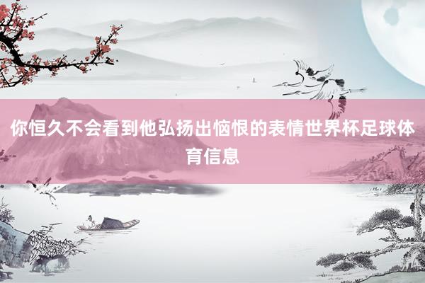 你恒久不会看到他弘扬出恼恨的表情世界杯足球体育信息