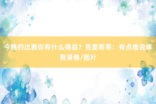 今晚的比赛你有什么得益？克里斯蒂：有点难说体育录像/图片