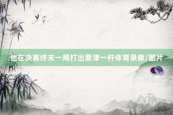 他在决赛终末一局打出要津一杆体育录像/图片